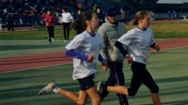 La gara Allievi e lo sprint (sopra) della Colombini