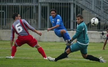 Basilico al gol contro la Giacomense nella passata stagione 