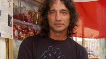 Franco Panariello e, accanto, il luogo della morte