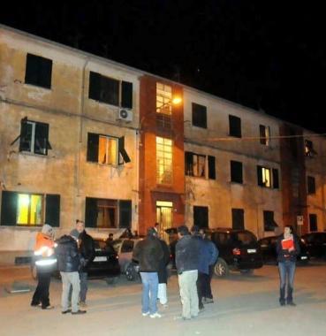 Una fase della evacuazione di Quartiere Matteotti   