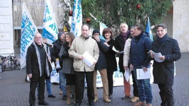 La manifestazione dei sindacalisti della polizia