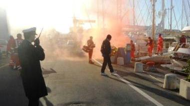 Un momento della esercitazione della Capitaneria di Porto