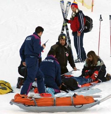 Il soccorso a uno sciatore caduto 