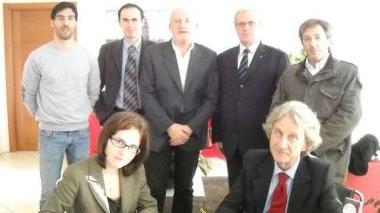 <b>FIRMA.</b> Della convenzione fra Comune e Bcc