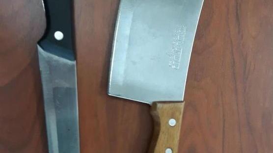 Grida e minaccia i passanti con coltello e mannaia Bloccata dalla Municipale