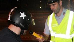 Un giovane centauro alle prese con l’alcol test