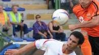 Sulla destra Marco Varoli nel match di andata sulla sinistra il gol di Scandurra al Ravenna