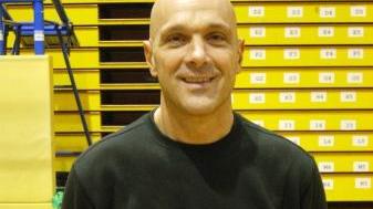 Il coach Luca Martini e, a destra Binelli