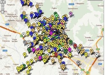 Via Chiti, 5 gennaio 2011: il primo omicidio della lunga serie A destra la mappa dei reati consultabile su www.iltirreno.it  