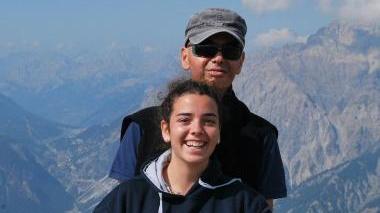 Alessadro Targetti assieme alla figlia in Vallata