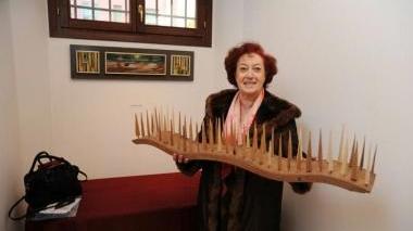 Vania Partilora qui con un pezzo esposto durante l’ultima rassegna Augurissimi