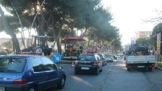 Lavori in corso sul viale Nazario Sauro e disagi per il traffico