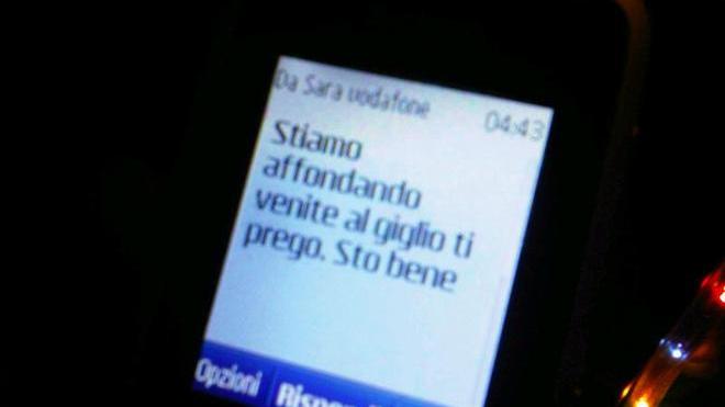 L’Sms alla sorella: «Stiamo affondando»