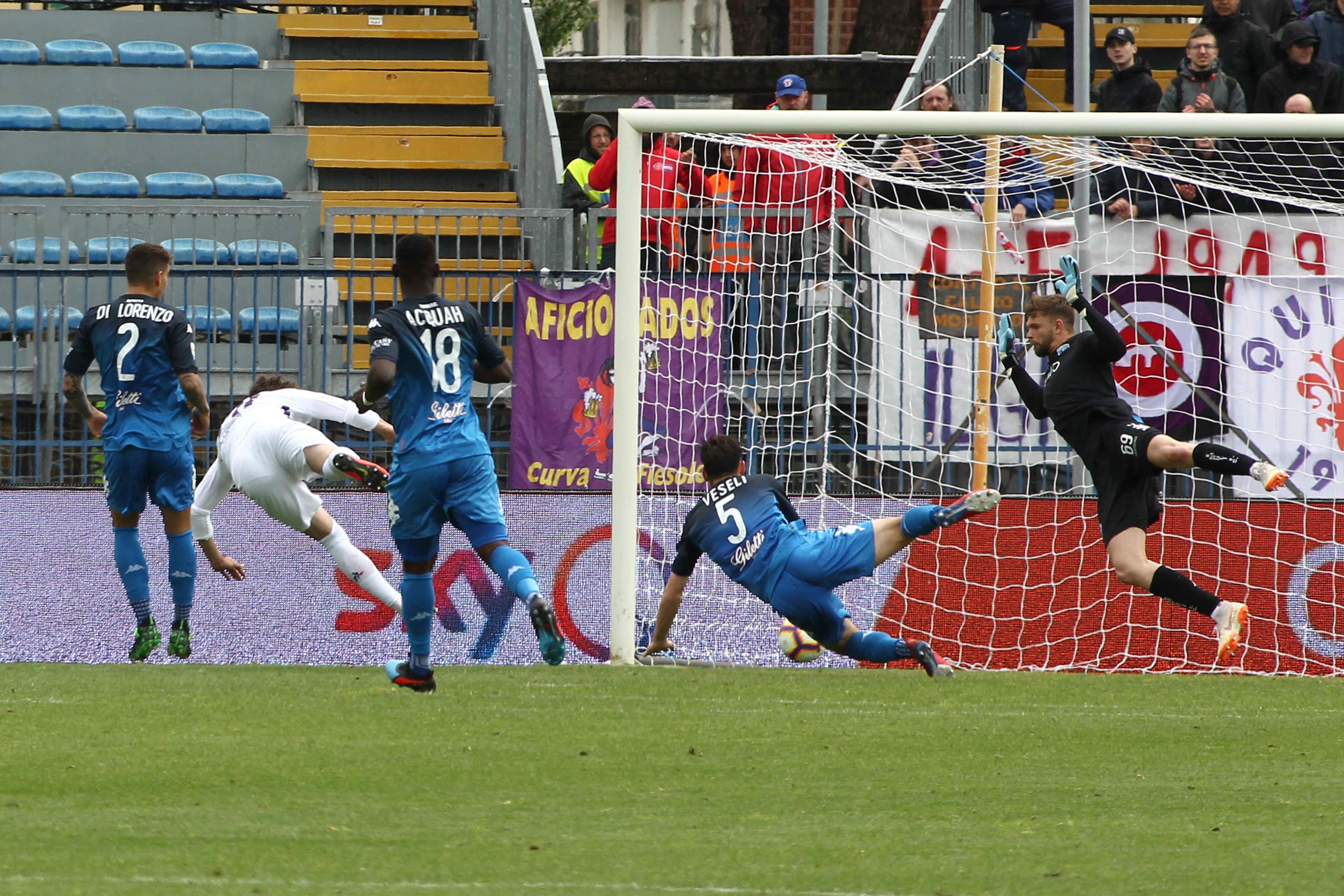 La parata del portiere dell'Empoli