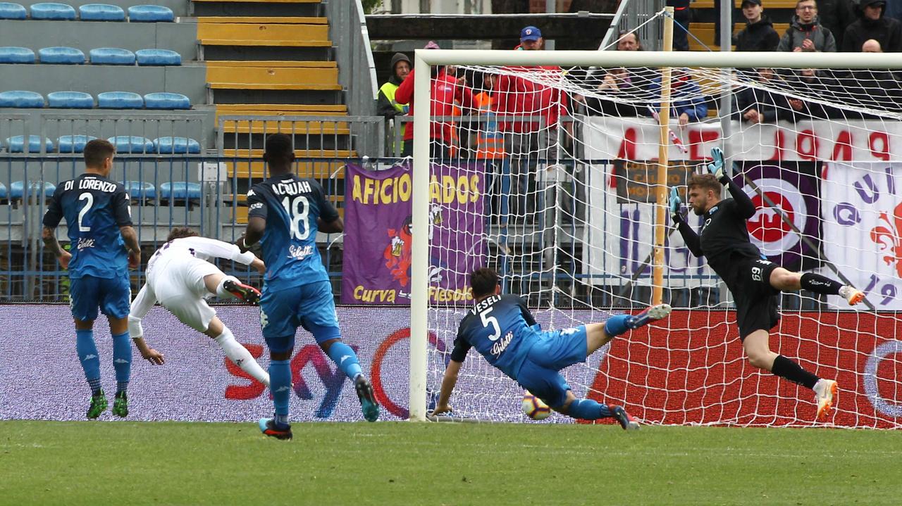 La parata del portiere dell'Empoli