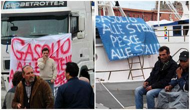 Rincari, esplode anche in Toscana la protesta di tir, pescherecci e taxi 