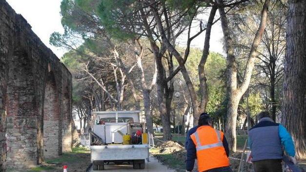 Pista ciclabile all’interno dei giardini