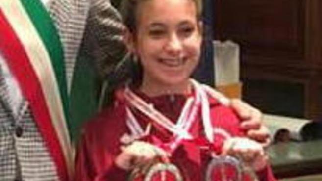 Carlotta, plurimedagliata nel campionato italiano cadetti di karate