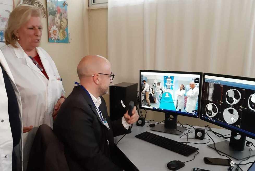 Un momento della presentazione della telemedicina all'ospedale di Pontedera