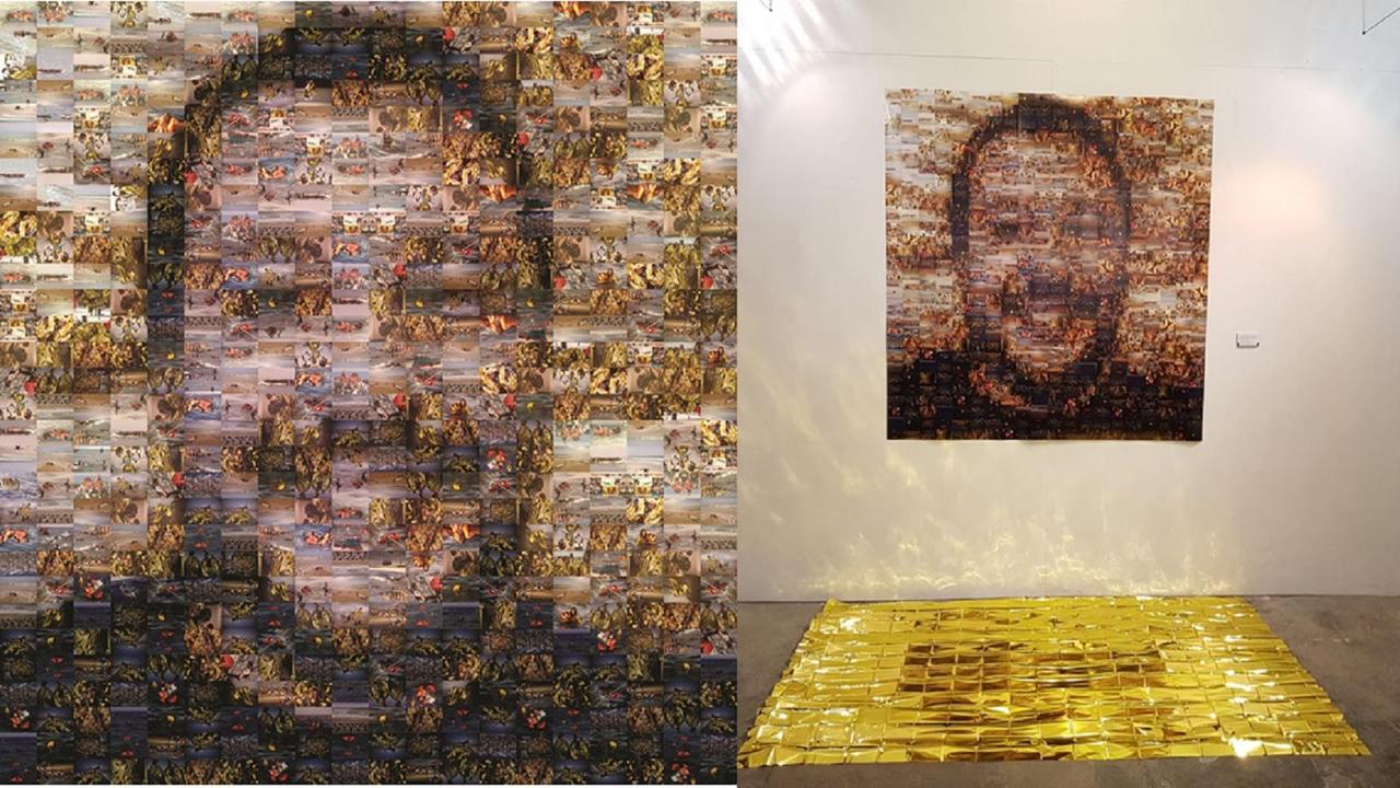 Il dolore dei migranti stampato sul volto di Salvini nell'opera degli studenti e il ministro lo rilancia: "Evviva l'arte, evviva Pisa"