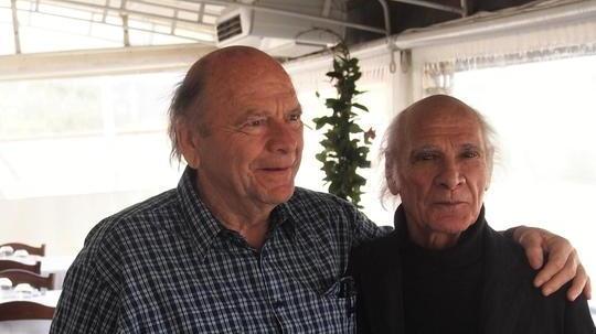 Giovanni Campus, a destra nella foto, con il ristoratore mecenate dell'arte Mario Guelfi (Ciccio)
