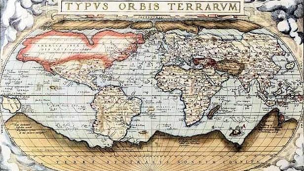 Una delle tavole dell’Ortelio, il volume antico rubato alla Chelliana