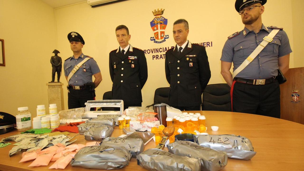 L'enorme quantità di droga sequestrata dai carabinieri di Prato