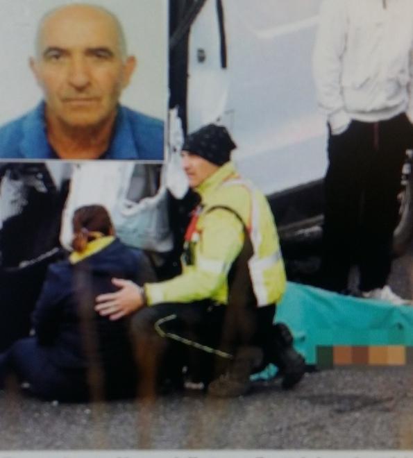 Nel riquadro la vittima Michele Pacifico e nella foto grande la disperazione dopo la tragedia (Foto Franco Silvi)