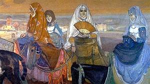 Il dipinto di Giuseppe Biasi "Corteo nuziale, la sposa"