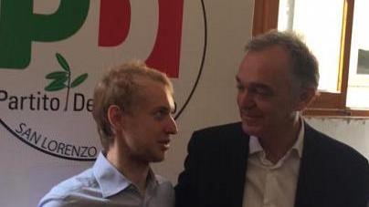 Enrico Rossi con Tommaso Cocchi segretario della sezione Pd Stazione-San Lorenzo a Firenze