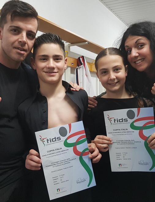 Coppa Italia di danza sportiva in evidenza le coppie della Rosa Nera dancestudio