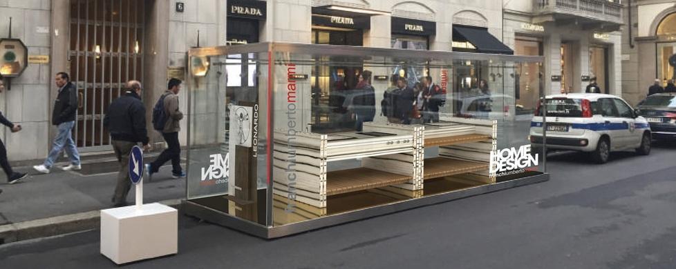 Carrara, gli arredi in marmo della Franchi Umberto in via Montenapoleone 