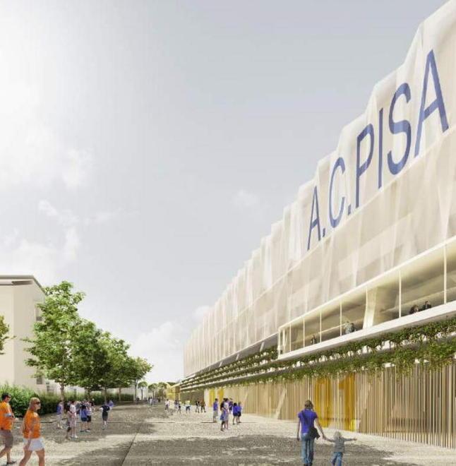 La simulazione del piazzale dietro la tribuna