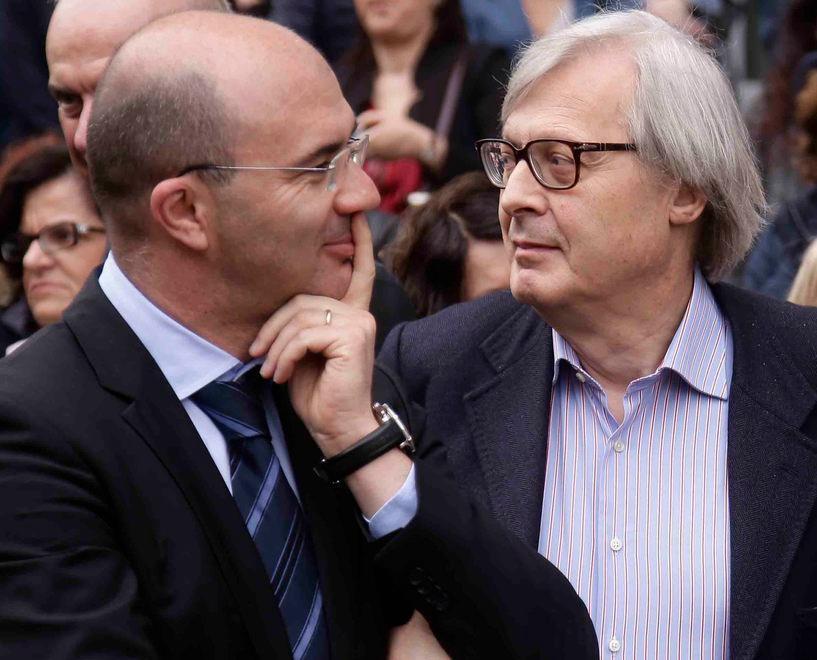 Sgarbi a Reggio Emilia a sostegno di Salati: «Alla Lega manca attenzione per la cultura? Farò il supplente» 