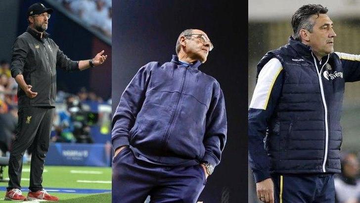Da sinistra: Jurgen Klopp, Maurizio Sarri e Alfredo Aglietti