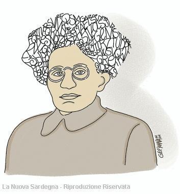 Antonio Gramsci in un disegno di Gef Sanna