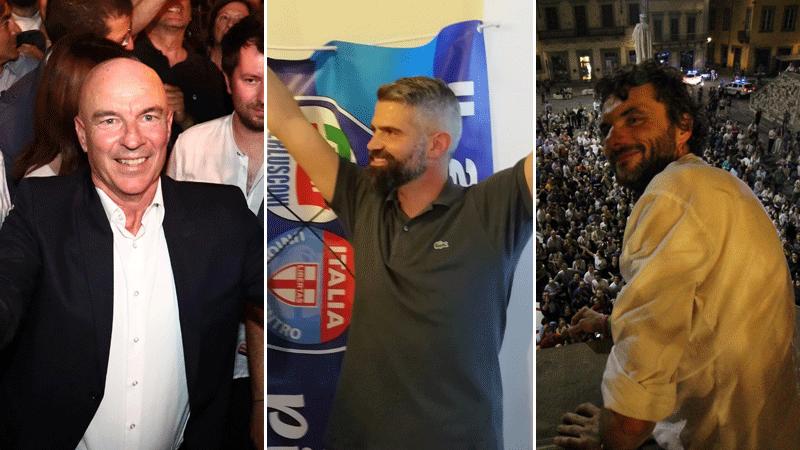 Da sinistra: Salvetti sindaco di Livorno, Ferrari di Piombino, Biffoni di Prato