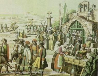 Una stampa storica disegnata da Giuseppe Cominotti 