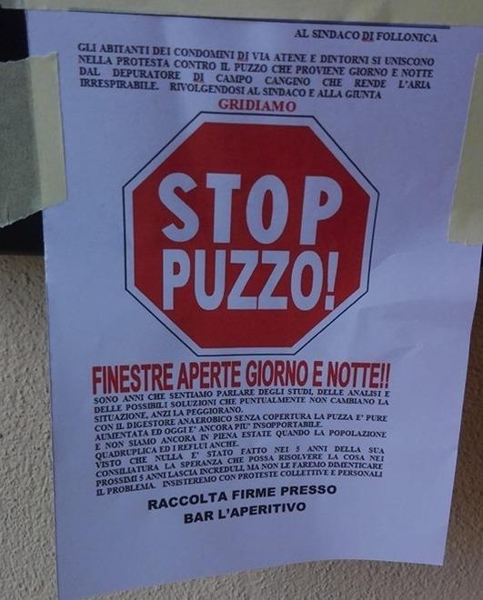 «Basta con questa puzza» È partita la raccolta di firme 