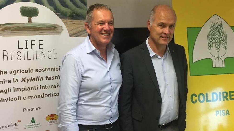 A sinistra Claudio Cantini del Cnr di Grosseto e accanto Fabrizio Filippi presidente di Coldiretti