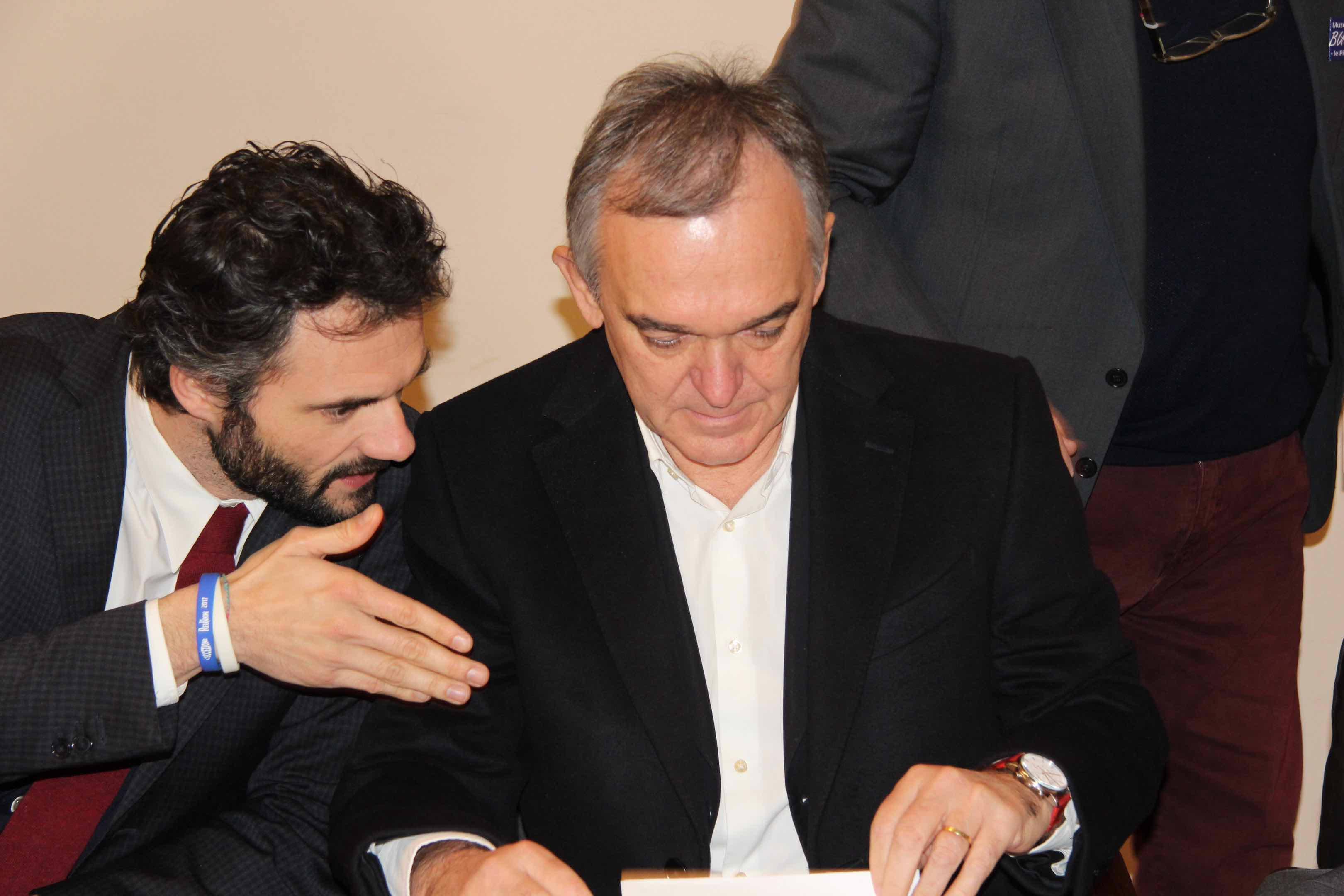 Il sindaco di Prato Matteo Biffoni e il presidente della Regione Toscana Enrico Rossi