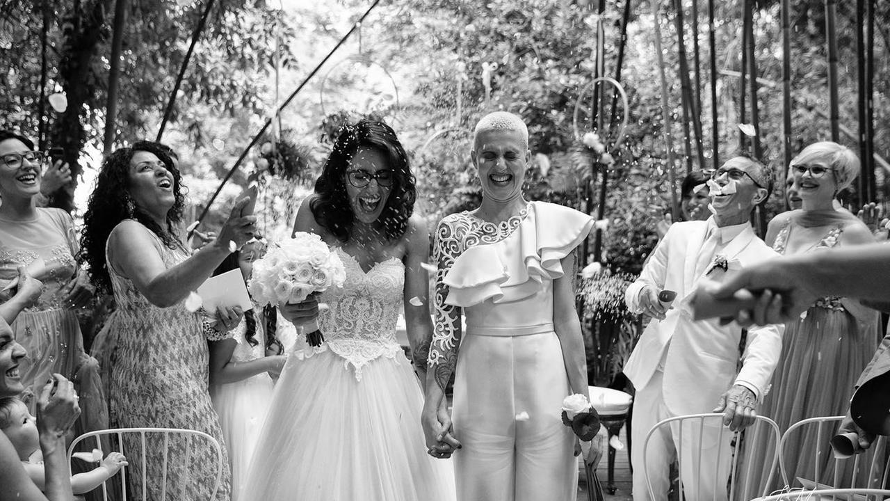 Una delle foto (realizzate da Photofficina Creativa - Ilaria Marchione) del matrimonio di Antonella Lo Coco ed Elisa Paolini
