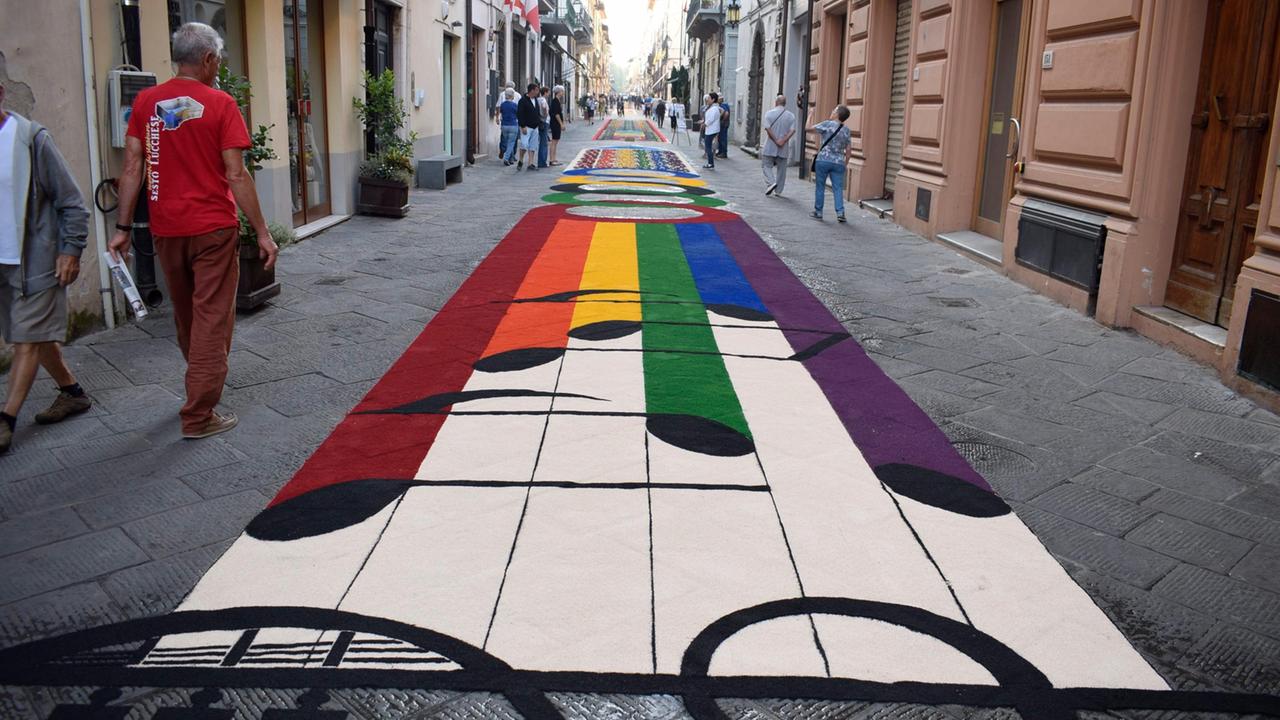 La magia dei tappeti di segatura incanta il centro storico - Video