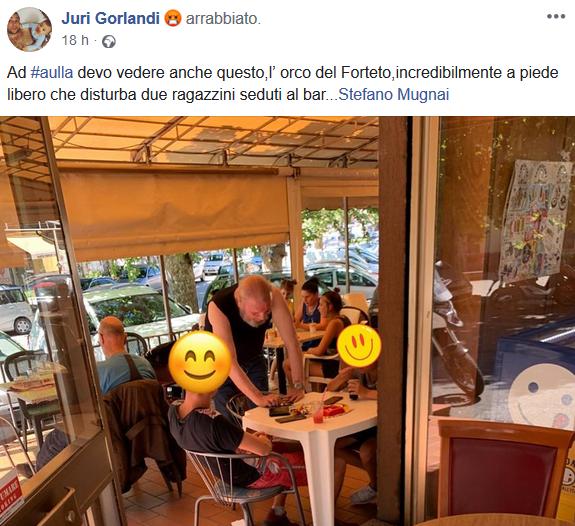 La foto di Fiesoli al bar pubblicata da Juri Gorlandi