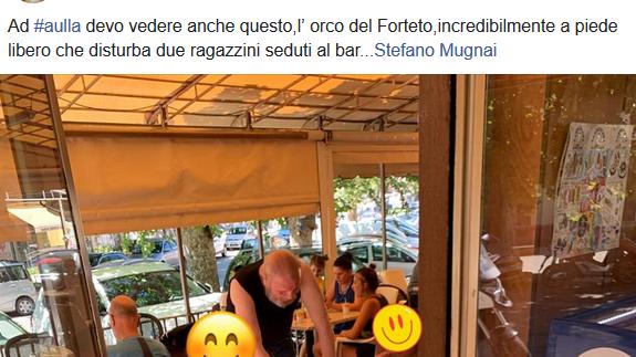 La foto di Fiesoli al bar pubblicata da Juri Gorlandi