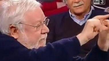 Paolo Villaggio durante il programma televisivo 