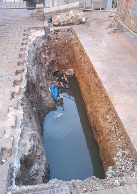 Liquami in strada La buca è lì da un mese
