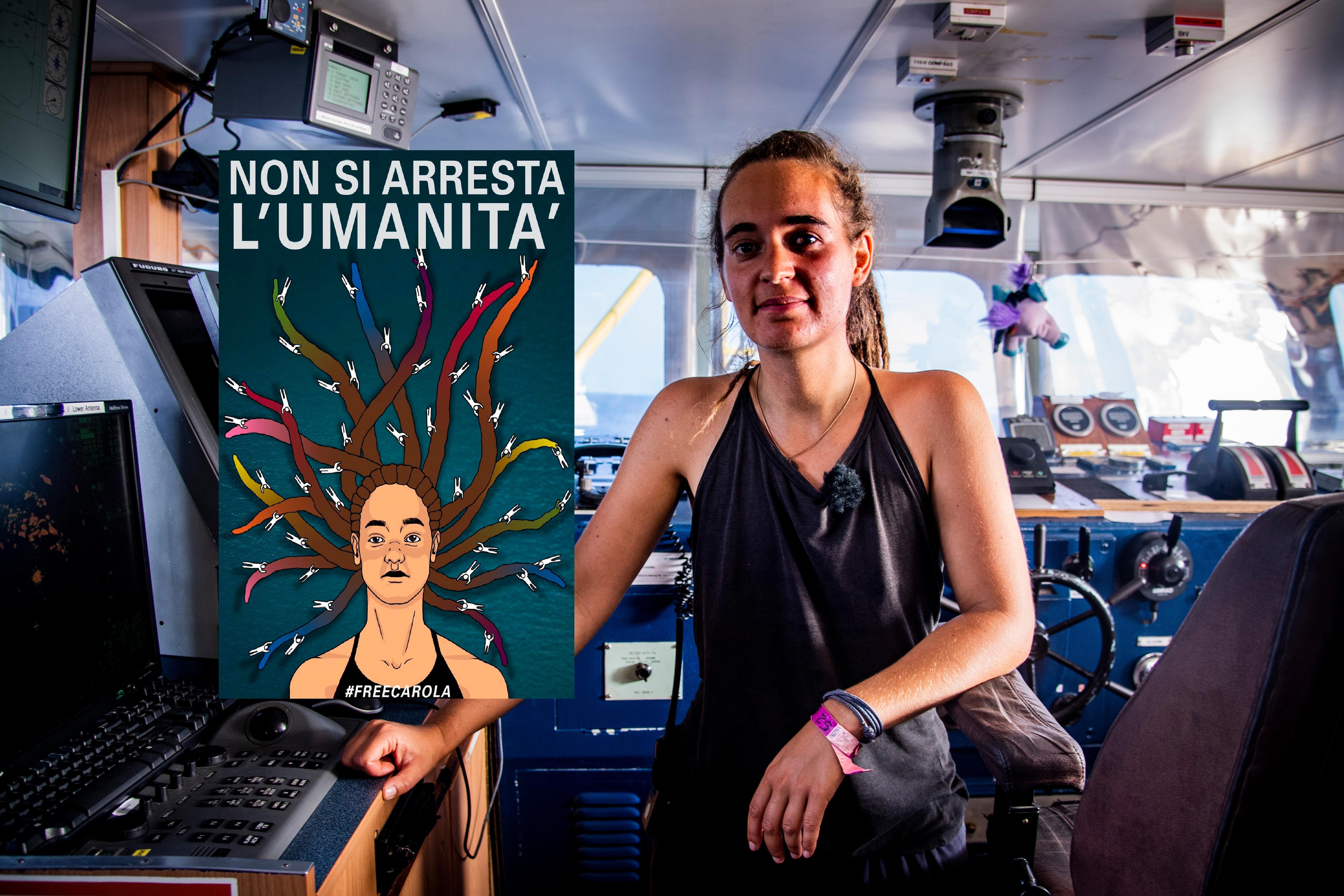 Il manifesto per Carola Rakete firmato dal mirandolese Federico