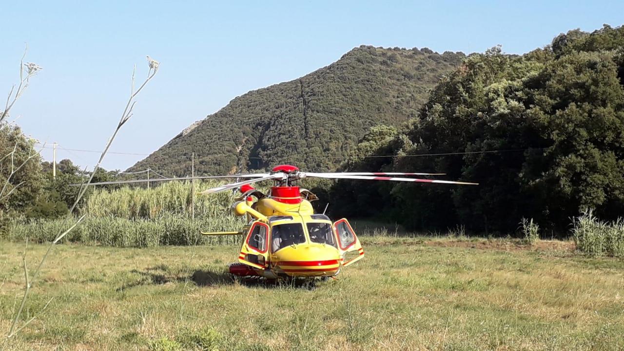 L'elicottero del 118 a Ortano