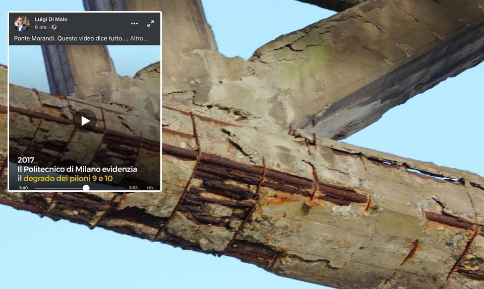 Caso Autostrade, l'ingegnere: "La foto choc usata da Di Maio è del ponte di Ripafratta"